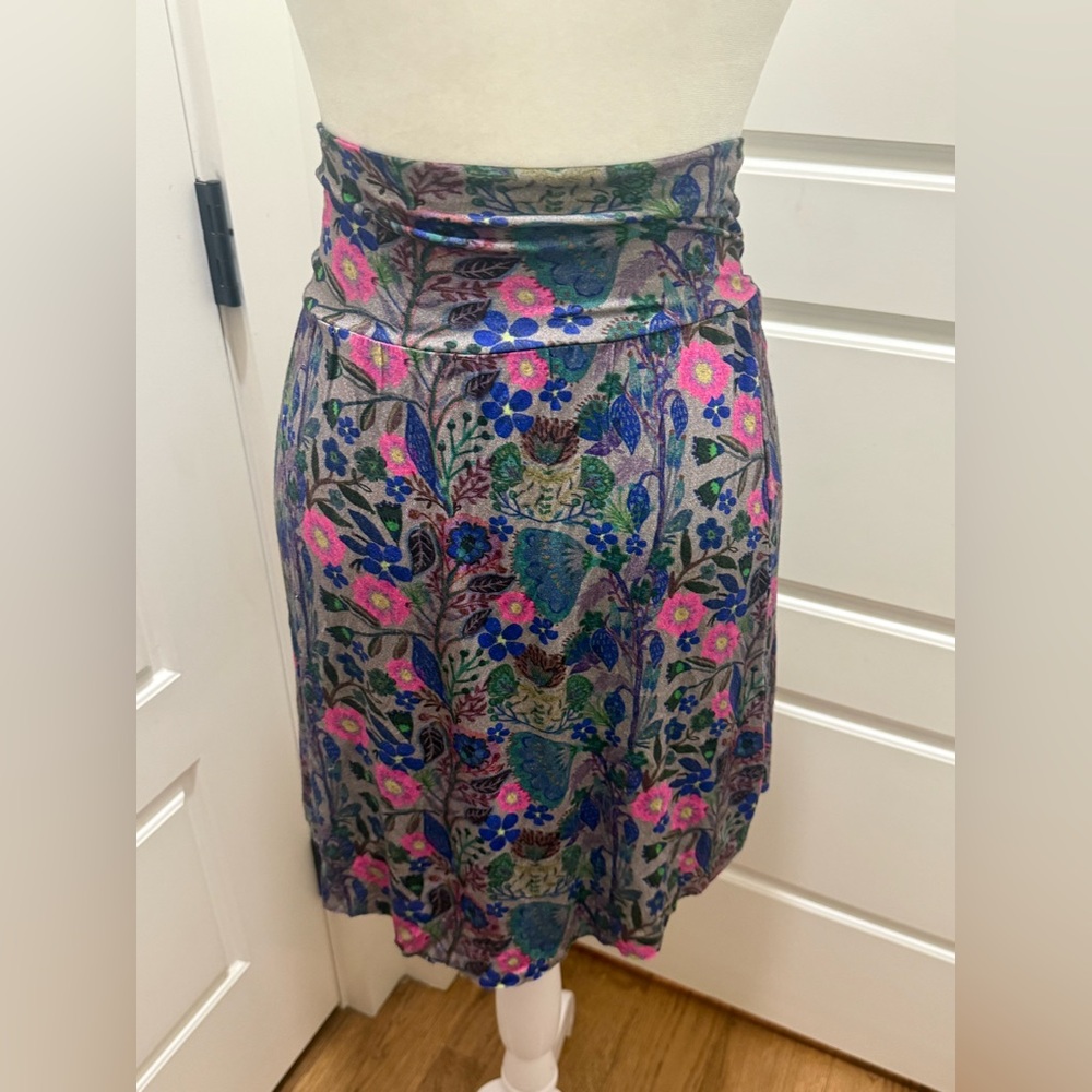 NATURAL LIFE Floral Mini Skirt in Teal, Pink, Blue - Picture 3 of 7